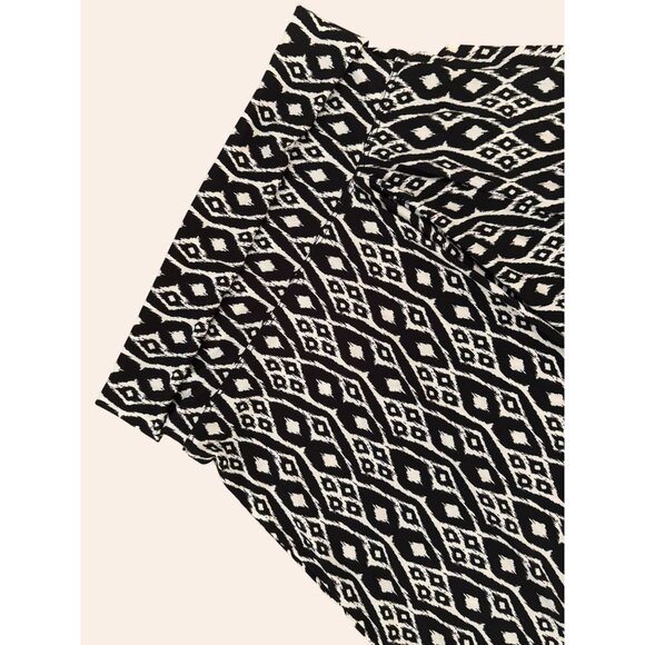 NWT New Max Edition Black White Fold Over Pleated Casual Work Skirt S - Picture 7 of 9